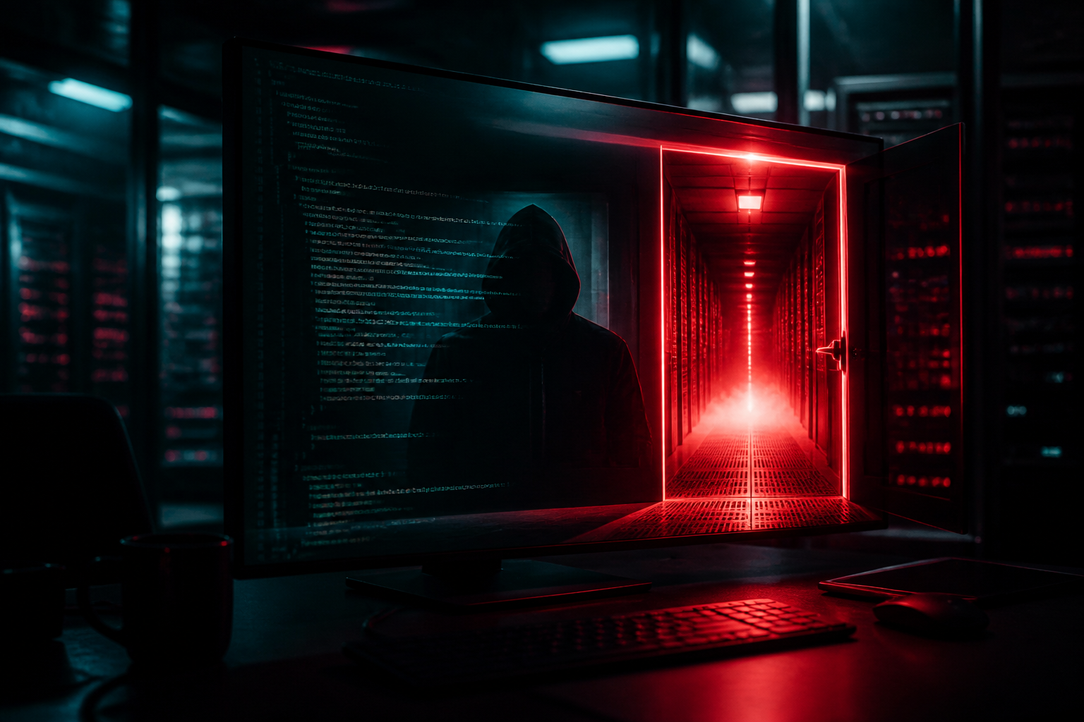 AI coding agent interface opening a doorway into a compromised corporate system